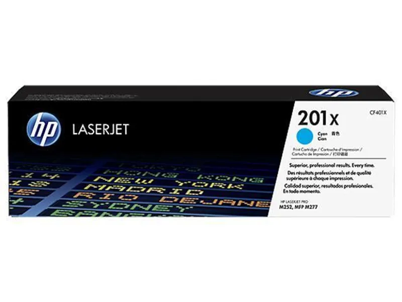 Termék főképe Toner HP 201X, do tiskárny Color LaserJet Pro M252, M277, azurová, 2,3k , HP