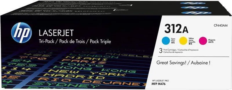 Termék főképe Toner HP 312A, do tiskárny LaserJet M476, azurová+purpurová+žlutá, 3x2, 7k, HP