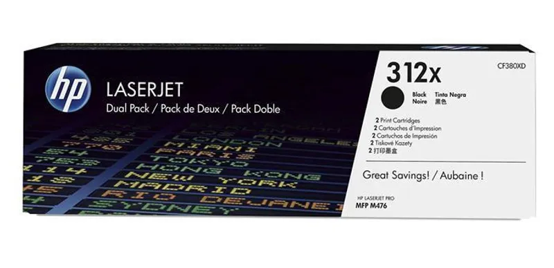 Termék főképe Toner HP 312X, do tiskárny LaserJet Pro M476, černá, dvojbalení, 2x4, 4k , HP