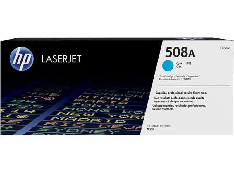Termék főképe Toner HP 508A, do tiskárny Color LaserJet Enterprise M552, M553, azurová, 5k , HP