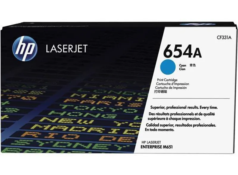 Termék főképe Toner HP 654A, do tiskárny Color LaserJet Enterprise M651, azurová, 15k , HP
