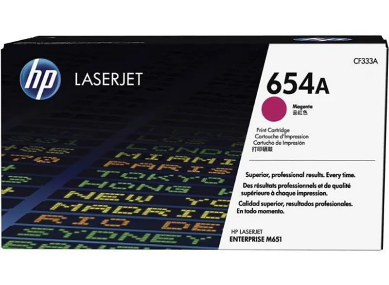 Termék főképe Toner HP 654A, do tiskárny Color LaserJet Enterprise M651, purpurová, 20k , HP