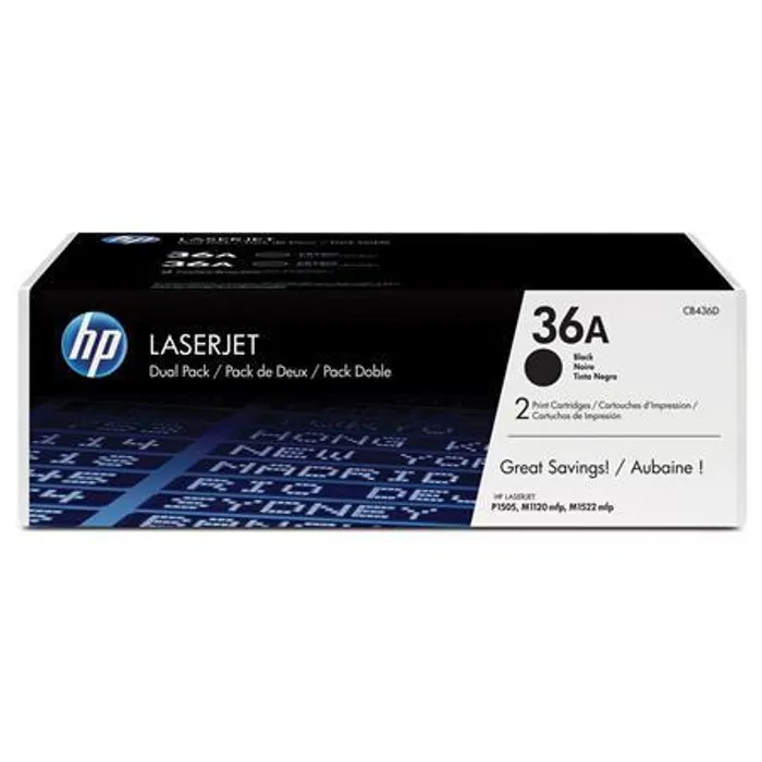 Termék főképe Toner pro "LaserJet P1505, 1505n, M1522" tiskárny, HP "CB436AD" Černá, 2*2 tis.stran