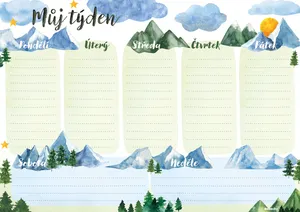 Týdenní plánovač A4 - Hory