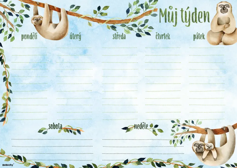 Termék főképe Týdenní plánovač A4 - Lenochod