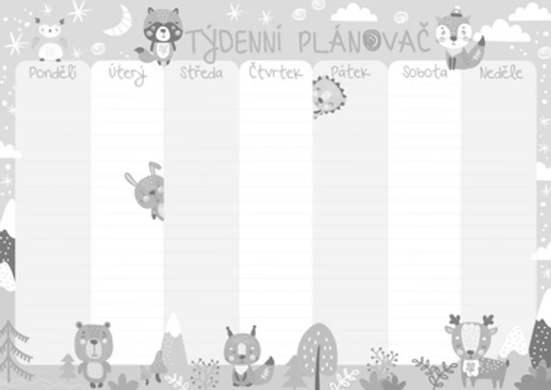 Termék főképe Týdenní plánovač A4 - Zvířátka