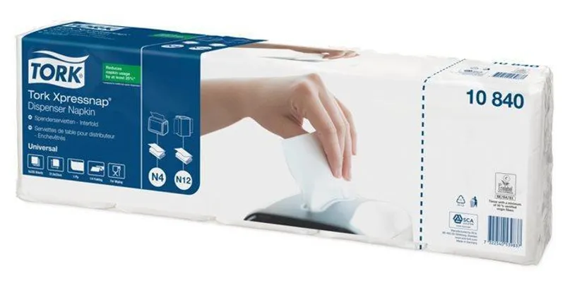 Termék főképe Ubrousky do zásobníku Tork 10840 Xpressnap N4 1vr bílé 21,3×33 cm [9000 ks]