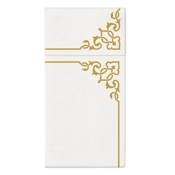 Termék főképe Ubrousky na příbory PAW AIRLAID 40x40 cm Elegant Frame Gold, [25 ks]
