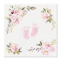Szalvéták PAW AIRLAID 40x40 cm Baba Feet világos rózsaszín [50 db]