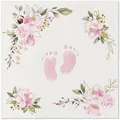 Szalvéták PAW AIRLAID 40x40 cm Baba Feet világos rózsaszín [50 db]