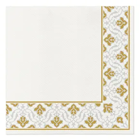 Szalvéta PAW AIRLAID 40x40 cm - Floral Frame Gold [50 db]