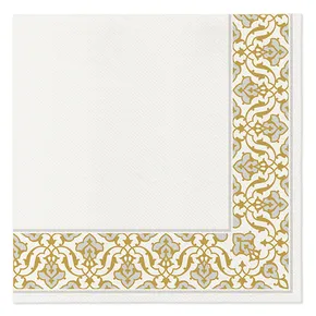 Szalvéta PAW AIRLAID 40x40 cm - Floral Frame Silver [50 db]