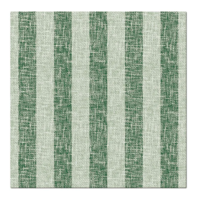 Termék főképe Ubrousky PAW AIRLAID 40x40 cm Linen Stripes green [50 ks]