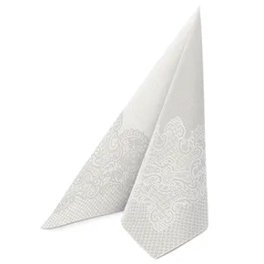 Szalvéták PAW AIRLAID 40x40 cm Reverse Royal Lace ezüst-fehér [50 db]