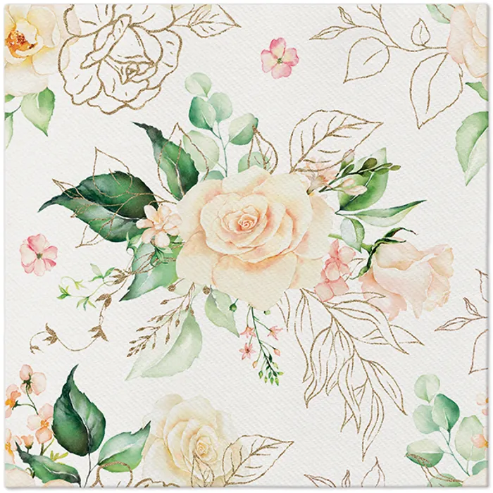 Termék főképe Ubrousky PAW AIRLAID 40x40 cm Romantic Event [50 ks]