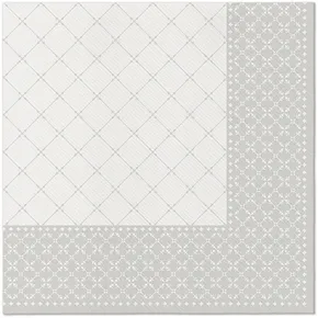 PAW AIRLAID szalvéta 40 × 40 cm Subtle Grid (ezüst) [50 db]