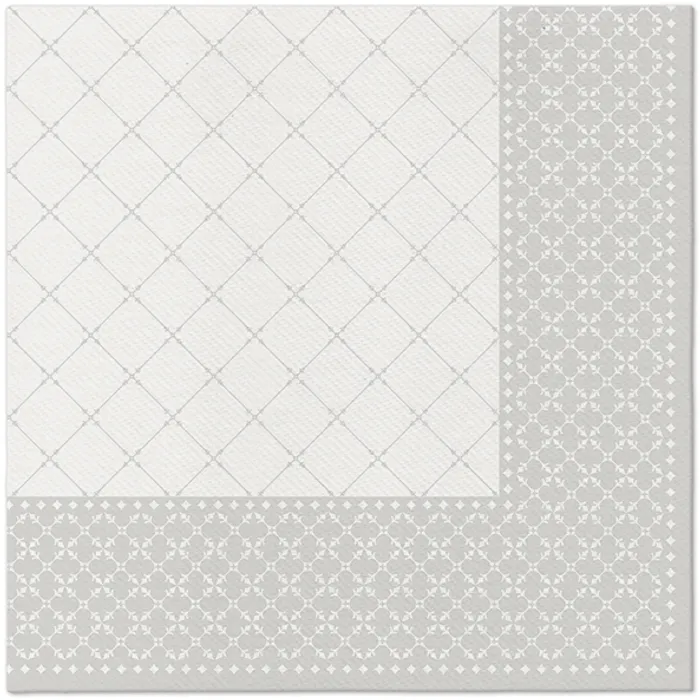 Termék főképe Ubrousky PAW AIRLAID 40x40 cm Subtle Grid (silver) [50 ks]