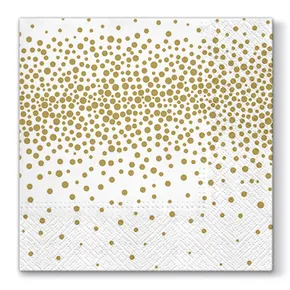 Szalvéta PAW L 33x33cm 3 réteg Confetti Gold [20 db]