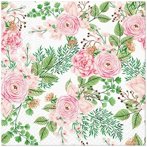 Szalvéta PAW L 33x33cm 3 réteg Rose hip flowers [20 db]