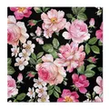 Szalvéta PAW L 33x33cm 3 réteg Roses Glory black [20 db]