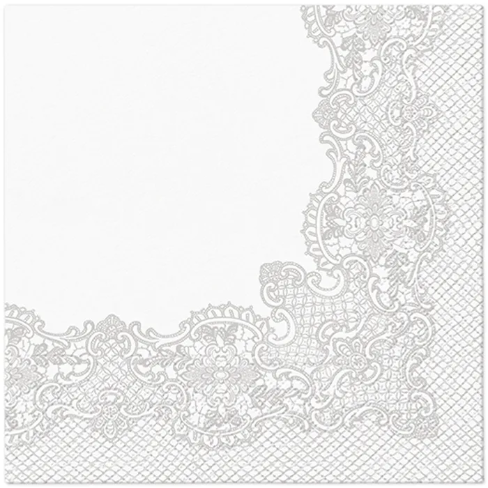 Termék főképe Ubrousky PAW L 33x33cm 3 vrst. Royal Lace Frame Silver [20 ks]