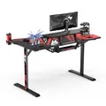 ULTRADESK játékasztal ATOMIC, 139x74cm, 76cm, fejhallgató, ital és játékfelszerelés tartóval