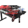 ULTRADESK játékasztal ATOMIC, 139x74cm, 76cm, fejhallgató, ital és játékfelszerelés tartóval