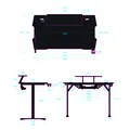 ULTRADESK játékasztal ATOMIC, 139x74cm, 76cm, fejhallgató, ital és játékfelszerelés tartóval