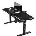 ULTRADESK játékasztal FORCE - fehér, 166x70 cm, 76,5 cm, XXL egérpaddal, slu tartóval