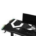 ULTRADESK játékasztal FORCE - fehér, 166x70 cm, 76,5 cm, XXL egérpaddal, slu tartóval
