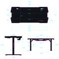 ULTRADESK játékasztal FORCE - fehér, 166x70 cm, 76,5 cm, XXL egérpaddal, slu tartóval