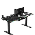 ULTRADESK játékasztal FORCE - fehér, 166x70 cm, 76,5 cm, XXL egérpaddal, slu tartóval