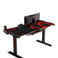 ULTRADESK Gaming asztal FORCE - piros, 166x70 cm, 76,5 cm, XXL egérpaddal, tartóval