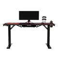 ULTRADESK Gaming asztal FORCE - piros, 166x70 cm, 76,5 cm, XXL egérpaddal, tartóval