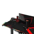 ULTRADESK Gaming asztal FORCE - piros, 166x70 cm, 76,5 cm, XXL egérpaddal, tartóval