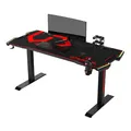 ULTRADESK Gaming asztal FORCE - piros, 166x70 cm, 76,5 cm, XXL egérpaddal, tartóval