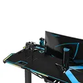 ULTRADESK Gaming asztal FORCE - kék, 166x70 cm, 76,5 cm, XXL egérpaddal, sl tartóval