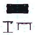 ULTRADESK Gaming asztal FORCE - kék, 166x70 cm, 76,5 cm, XXL egérpaddal, sl tartóval