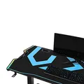 ULTRADESK Gaming asztal FORCE - kék, 166x70 cm, 76,5 cm, XXL egérpaddal, sl tartóval