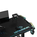 ULTRADESK Gaming asztal FORCE - kék, 166x70 cm, 76,5 cm, XXL egérpaddal, sl tartóval