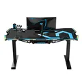 ULTRADESK Gaming asztal FORCE - kék, 166x70 cm, 76,5 cm, XXL egérpaddal, sl tartóval