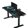 ULTRADESK Gaming asztal FORCE - kék, 166x70 cm, 76,5 cm, XXL egérpaddal, sl tartóval
