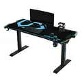 ULTRADESK Gaming asztal FORCE - kék, 166x70 cm, 76,5 cm, XXL egérpaddal, sl tartóval