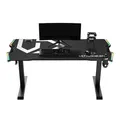 ULTRADESK Gaming asztal FORCE - szürke, 166x70 cm, 76,5 cm, XXL egérpaddal, slu tartóval