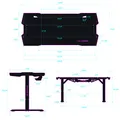 ULTRADESK Gaming asztal FORCE - szürke, 166x70 cm, 76,5 cm, XXL egérpaddal, slu tartóval