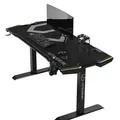 ULTRADESK Gaming asztal FORCE - szürke, 166x70 cm, 76,5 cm, XXL egérpaddal, slu tartóval