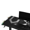 ULTRADESK Gaming asztal FORCE - szürke, 166x70 cm, 76,5 cm, XXL egérpaddal, slu tartóval