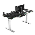 ULTRADESK játékasztal FORCE SNOW - fehér, 166x70 cm, 76,5 cm, XXL egérpaddal, tartható