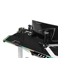 ULTRADESK játékasztal FORCE SNOW - fehér, 166x70 cm, 76,5 cm, XXL egérpaddal, tartható