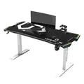 ULTRADESK játékasztal FORCE SNOW - fehér, 166x70 cm, 76,5 cm, XXL egérpaddal, tartható